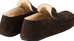 Loafer 'Leo' aus Veloursleder und Shearling Dunkelbraun