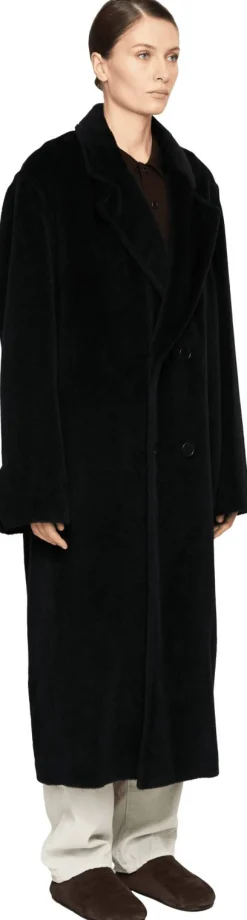 Mantel aus Alpaka Schwarz