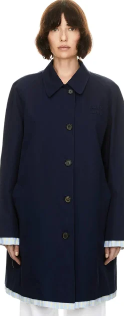 Mantel aus Popeline Marineblau