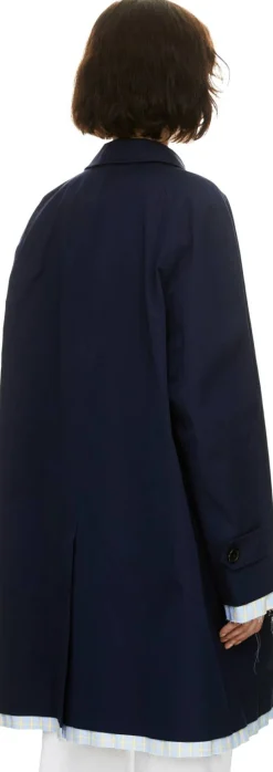 Mantel aus Popeline Marineblau