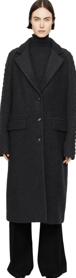 Mantel 'Charles' aus Cashmere-Bouclé Anthrazit