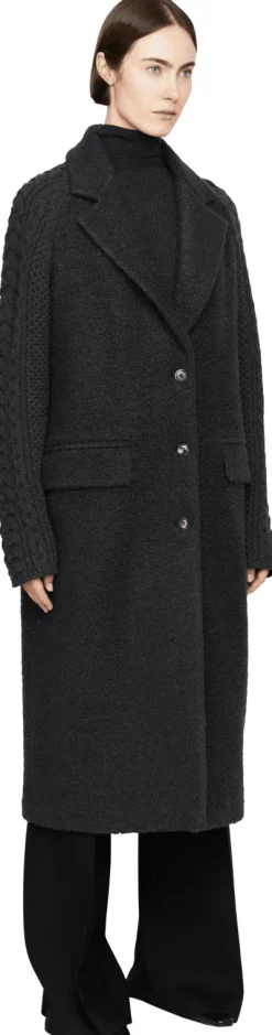 Mantel 'Charles' aus Cashmere-Bouclé Anthrazit