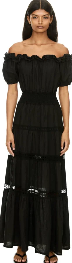Maxikleid 'Angara' aus Leinen Schwarz