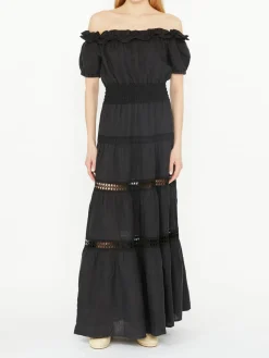Maxikleid 'Angara' aus Leinen Schwarz