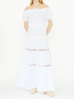 Maxikleid 'Angara' aus Leinen Weiß