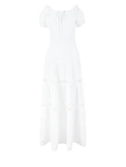Maxikleid 'Angara' aus Leinen Weiß