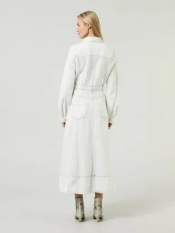 Maxikleid aus Denim Eisblau