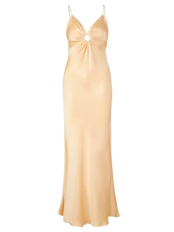 Maxikleid aus Satin Apricot