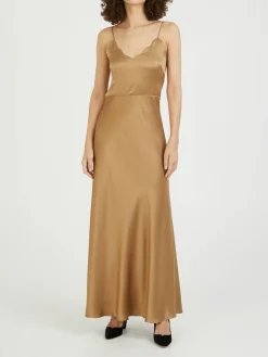 Maxikleid aus Seide 'Chloé x Atelier Jolie' Safari Khaki
