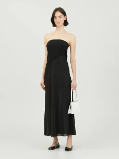 Maxikleid aus Wolle 'Penna' Schwarz