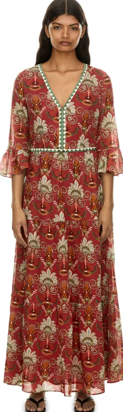 Maxikleid 'Bella' mit River Valley-Print Rot