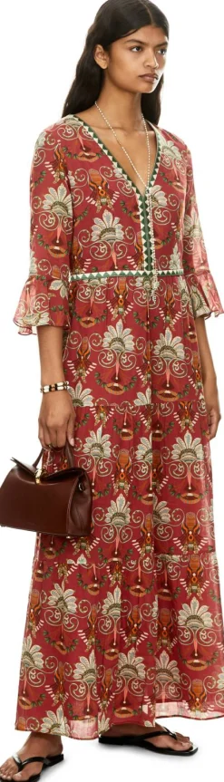 Maxikleid 'Bella' mit River Valley-Print Rot