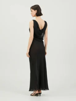 Maxikleid 'Draped Cowl' Schwarz