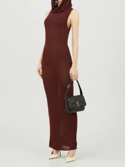 Maxikleid mit Kapuze Rot