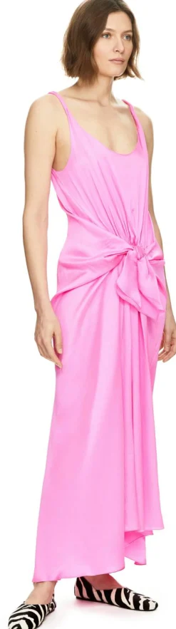 Maxikleid mit Knoten-Detail Pink