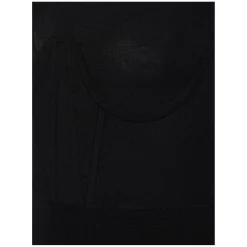Maxikleid mit Korsett-Detail Schwarz