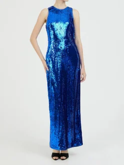 Maxikleid mit Pailletten Marineblau