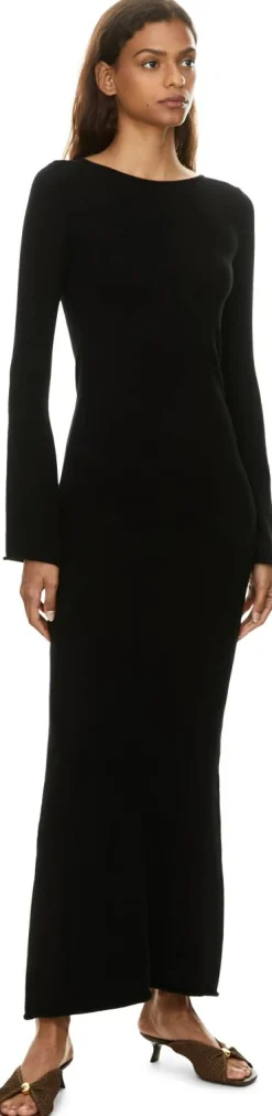 Maxikleid 'Olivia' mit tiefem Rückenausschnitt Schwarz