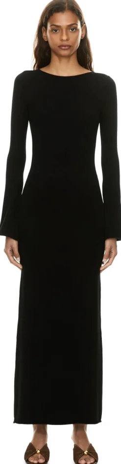Maxikleid 'Olivia' mit tiefem Rückenausschnitt Schwarz