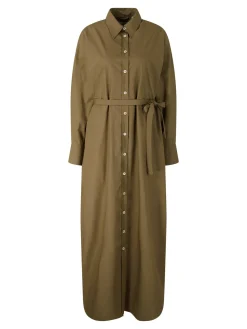 Maxikleid 'The Long Shirt' Khaki