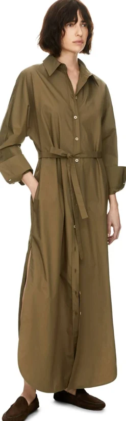 Maxikleid 'The Long Shirt' Khaki