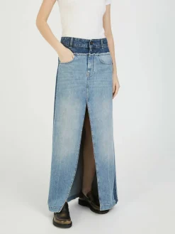 Maxirock aus Denim Blau