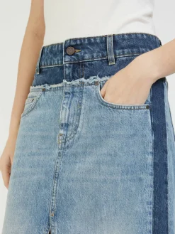 Maxirock aus Denim Blau