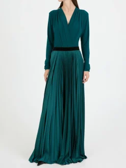 Maxirock aus Voile Satin Cypress Green