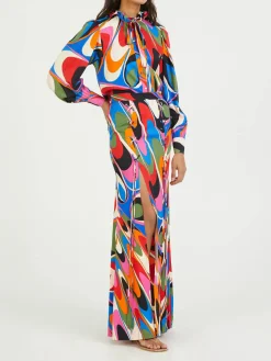 Maxirock mit Onde-Print Multi