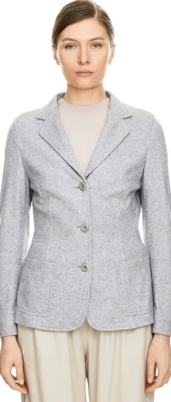 Melierter Cashmere-Seidenblazer 'Single' in Grau