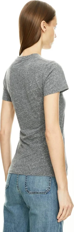 Meliertes T-Shirt 'Lana' Grau