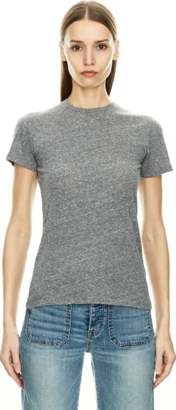 Meliertes T-Shirt 'Lana' Grau