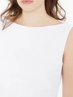 Midikleid aus Cotton Waffle Piqué Weiß