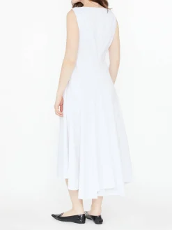 Midikleid aus Cotton Waffle Piqué Weiß