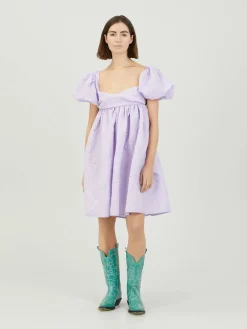 Midikleid aus Matelassé 'Susanna' Flieder