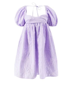 Midikleid aus Matelassé 'Susanna' Flieder