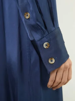 Midikleid aus Satin Blau