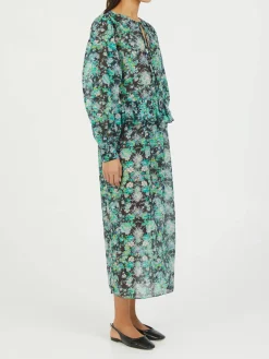 Midikleid 'Blondie' Grün/Blau