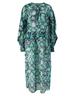 Midikleid 'Blondie' Grün/Blau