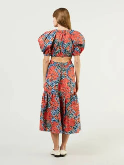 Midikleid 'Claire' Multi/Orange