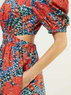 Midikleid 'Claire' Multi/Orange