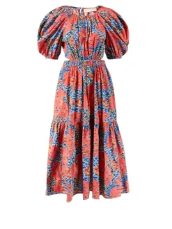 Midikleid 'Claire' Multi/Orange