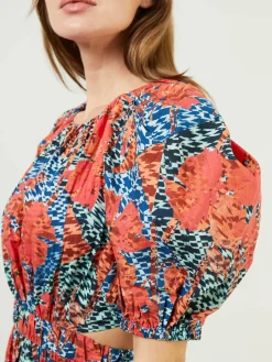 Midikleid 'Claire' Multi/Orange