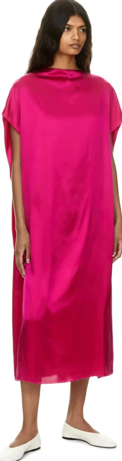 Midikleid 'Diria' aus Seidensatin Pink