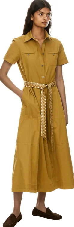Midikleid 'Giselle Mojave' mit Gürtel Olivgrün