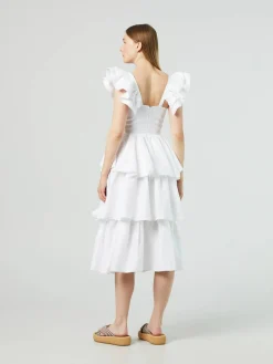 Midikleid 'Kukka' Weiß
