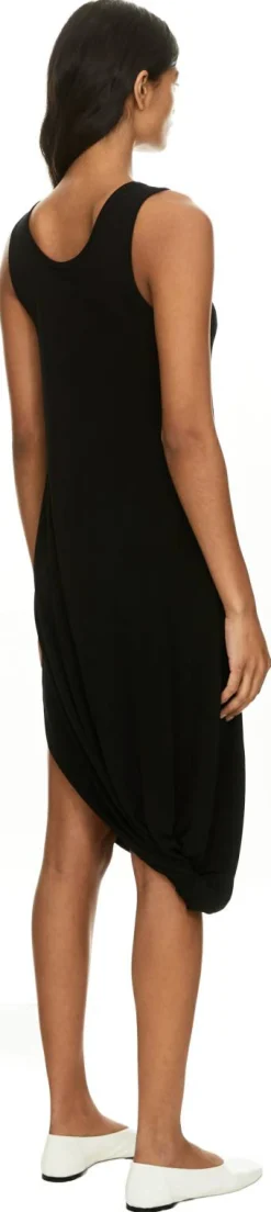 Midikleid mit Doppel-L Stickerei Schwarz