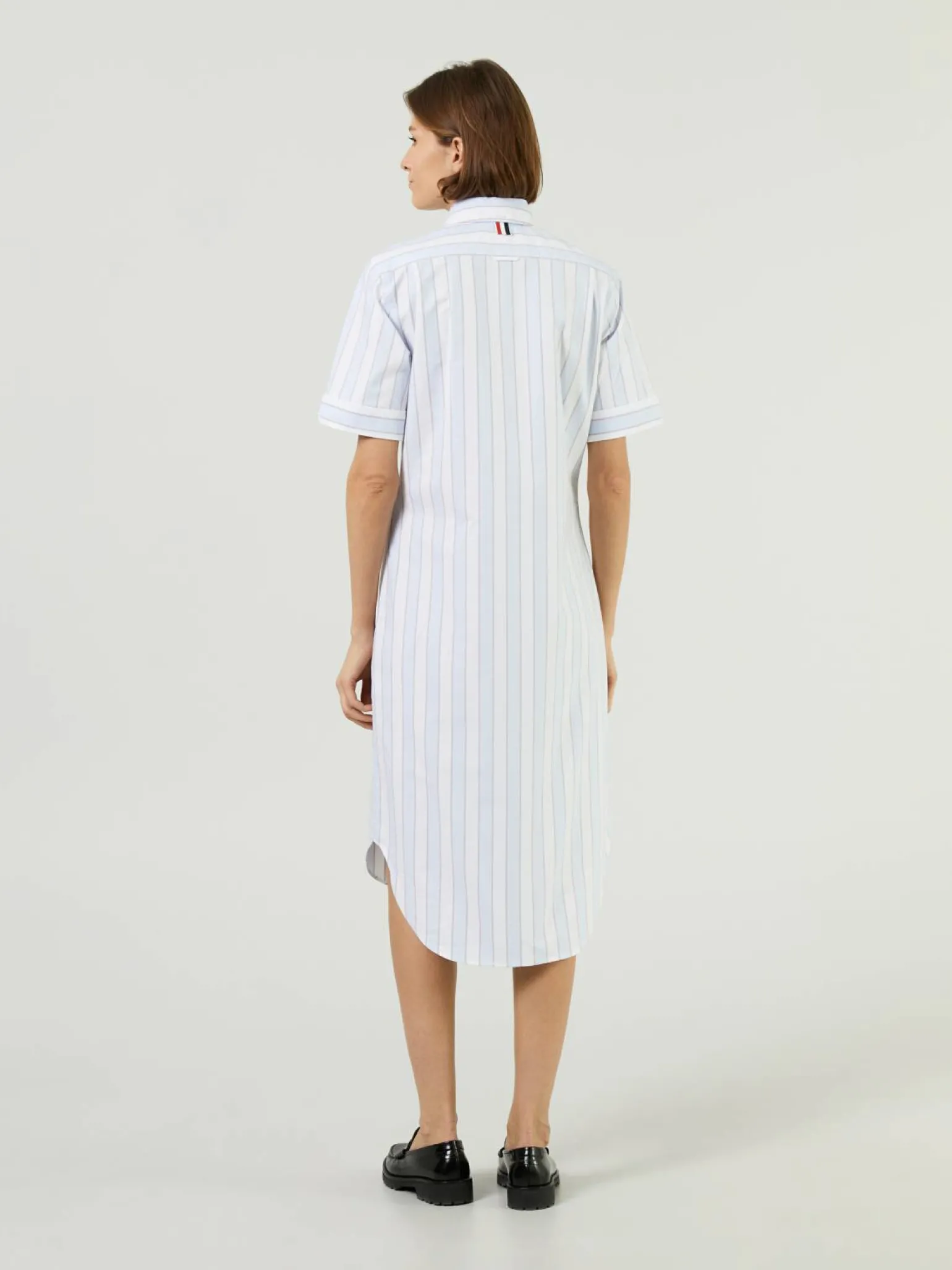 Midikleid mit Markisen-Streifen Blau