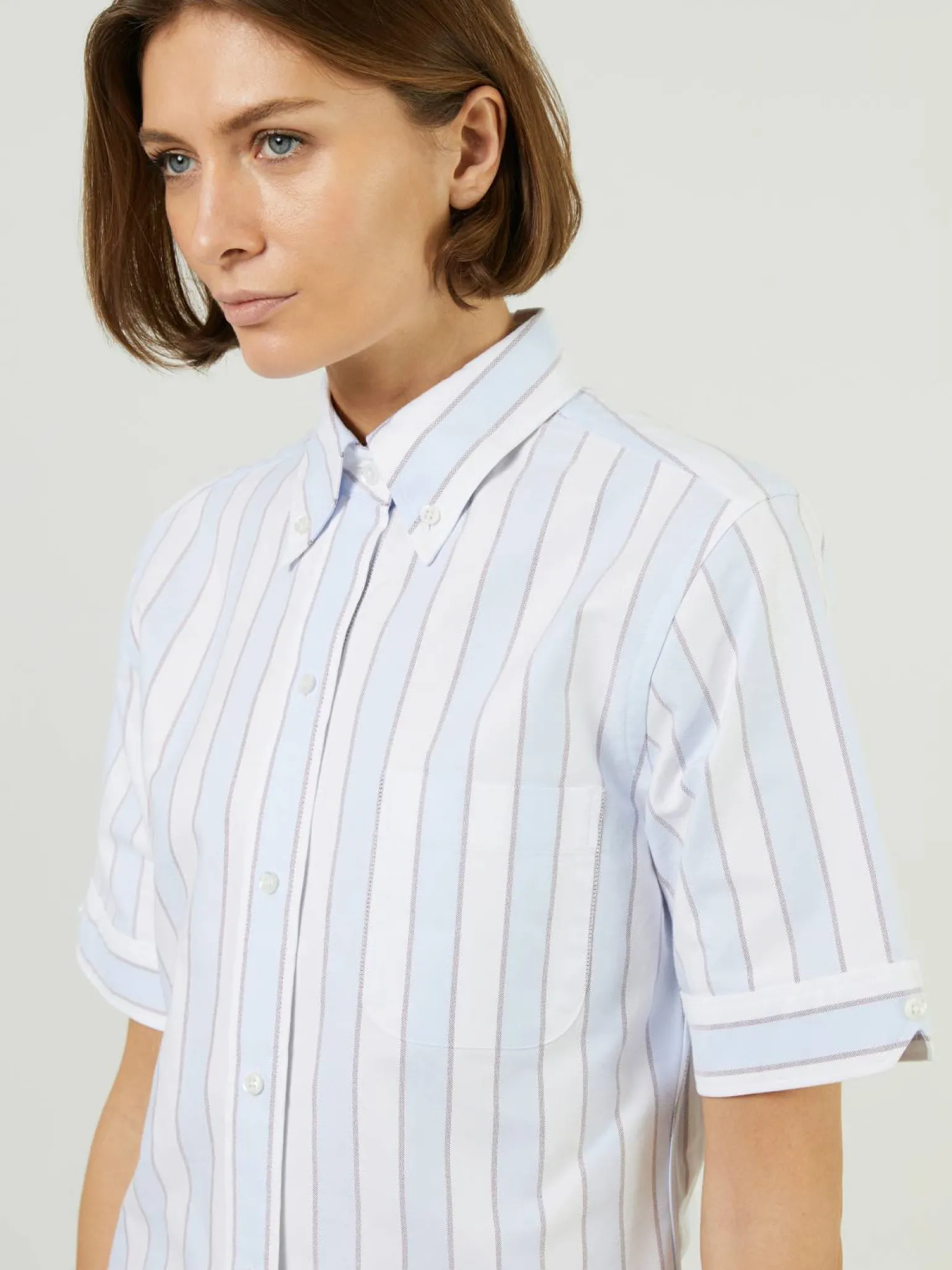 Midikleid mit Markisen-Streifen Blau