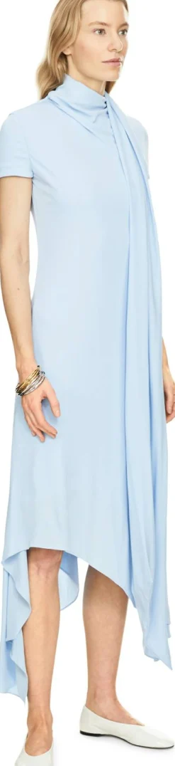Midikleid mit Schal Hellblau